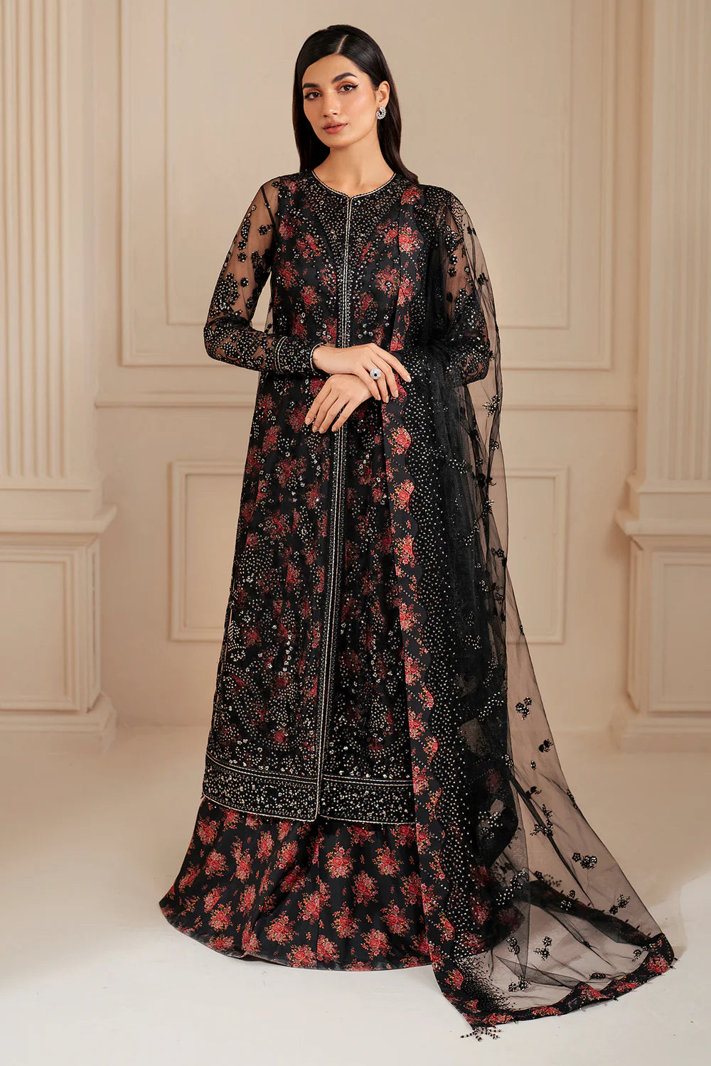 Shop JAZMIN Formals EMBROIDERED NET UN-4021 at Raz Ruya! Huge discounts on luxury Pakistani designer wear. Fast delivery to UK, USA & Canada. End-of-Year & New Year Sale!