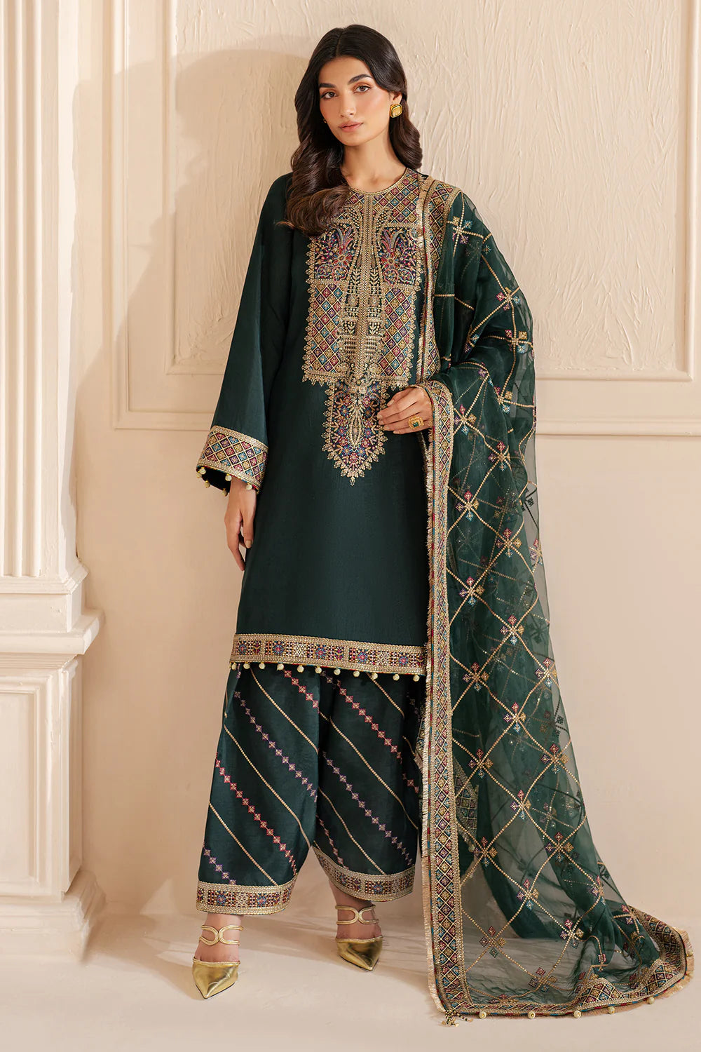 Shop JAZMIN Formals Embroidered Raw Silk UR-7049 at Raz Ruya! Huge discounts on luxury Pakistani designer wear. Fast delivery to UK, USA & Canada. End-of-Year & New Year Sale!