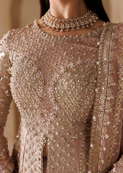 Elara light pink Pakistani bridal wear by Sardinia, UK
