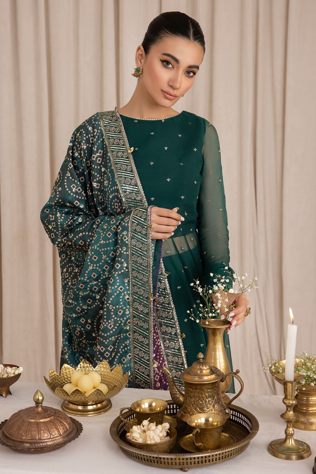 EMBROIDERED CHIFFON UC-3016