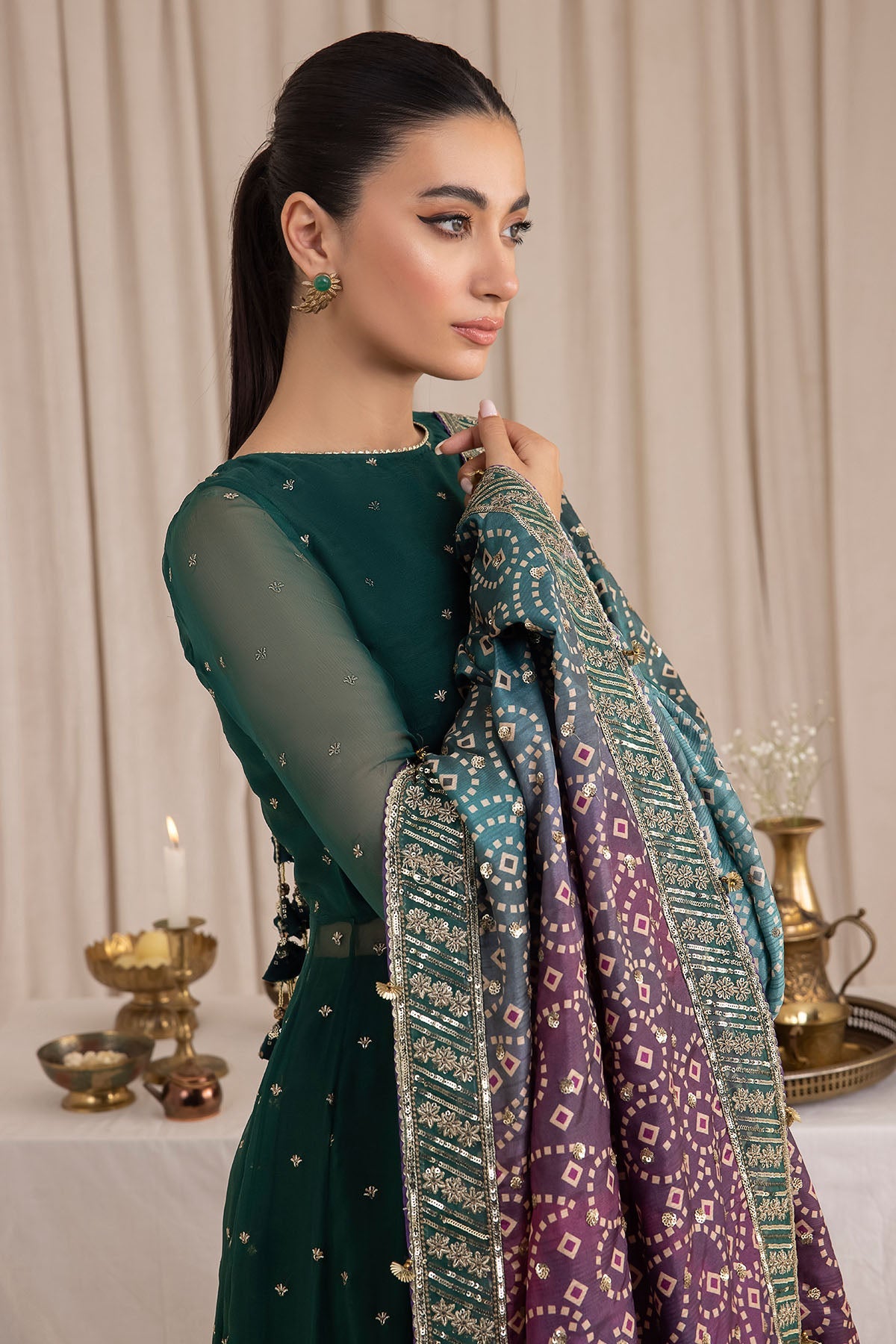 EMBROIDERED CHIFFON UC-3016