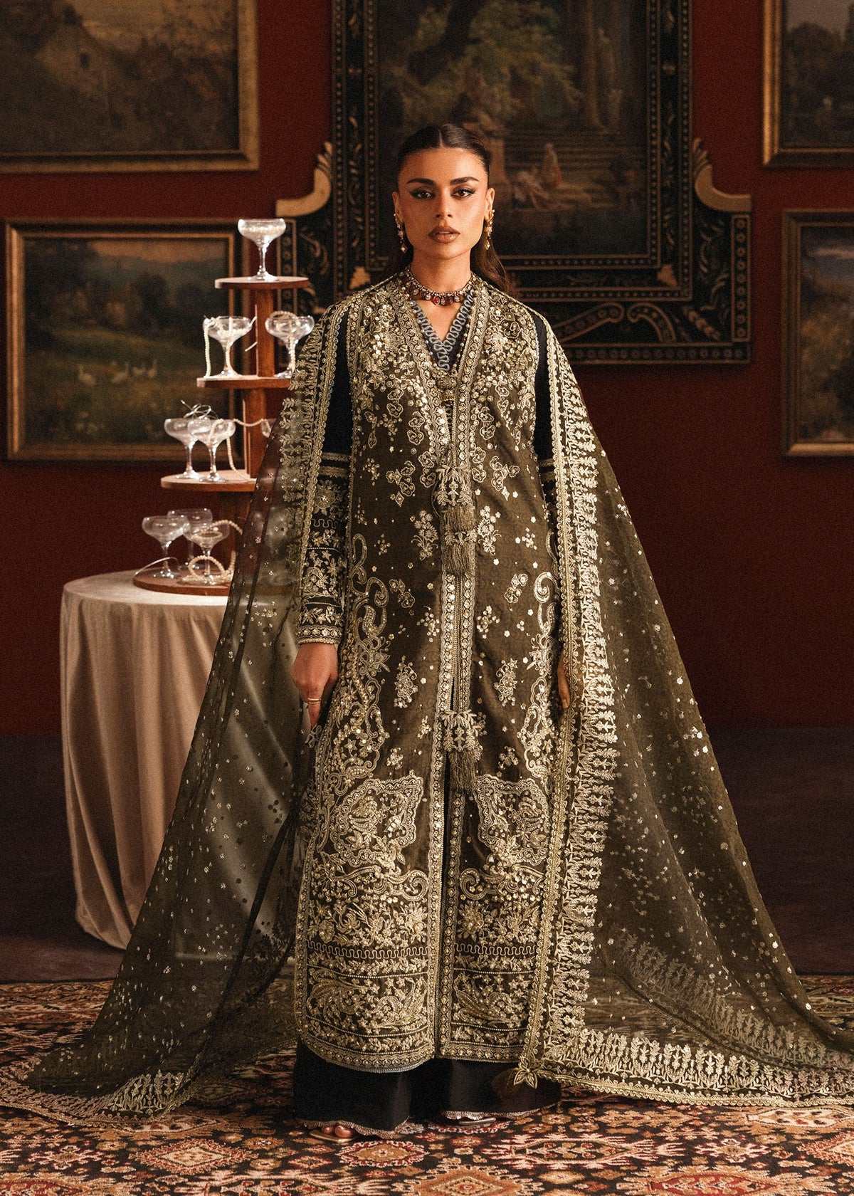 Sardinia Bronze Mist bronze olive printed grip formal suit