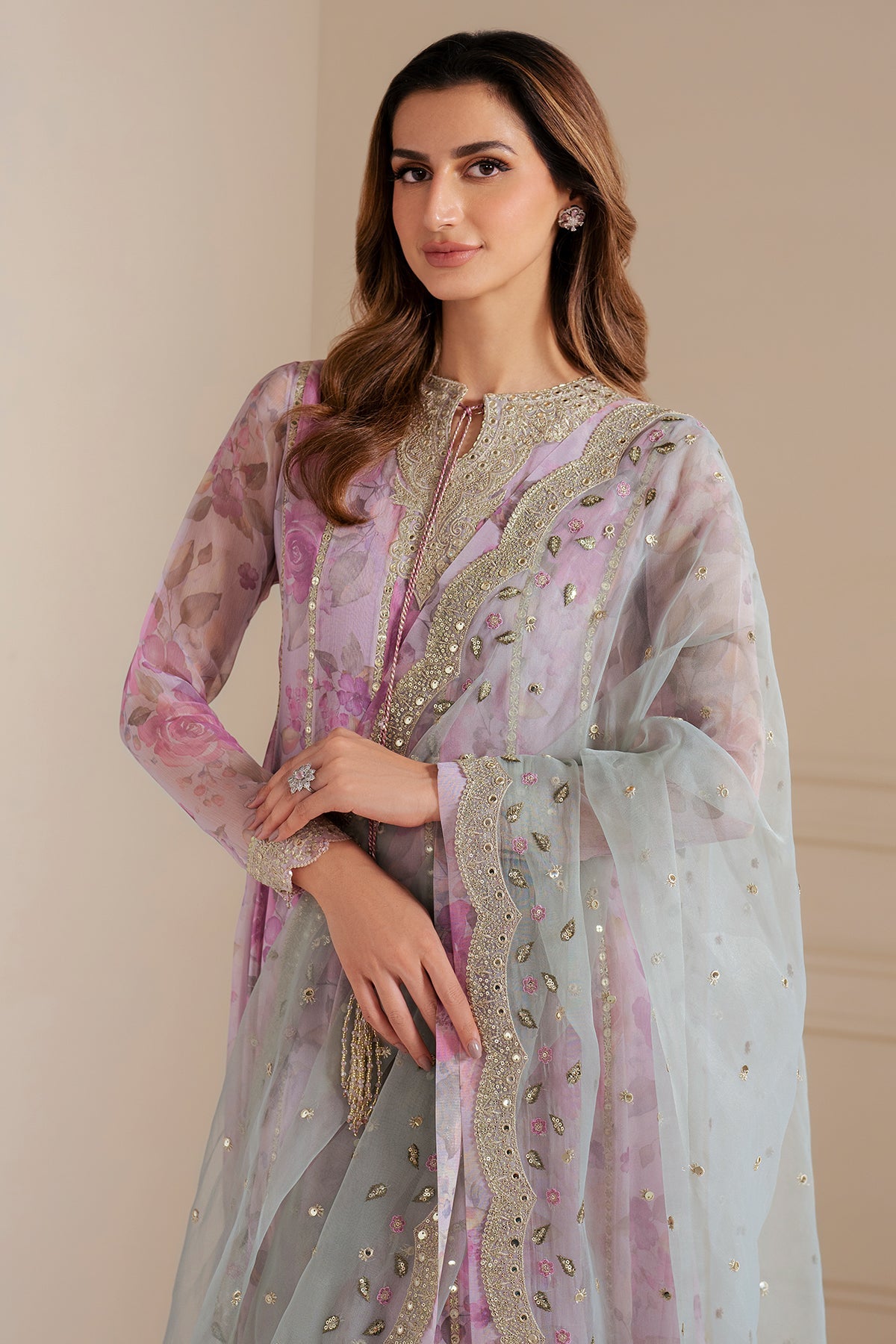 Pakistani digital printed chiffon formal UC-3071 by Jazmin