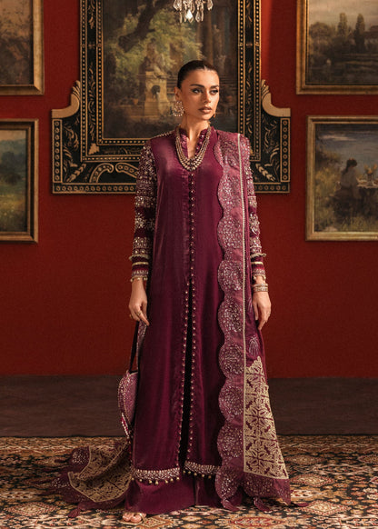 Sardinia Mulberry Muse deep plum velvet suit