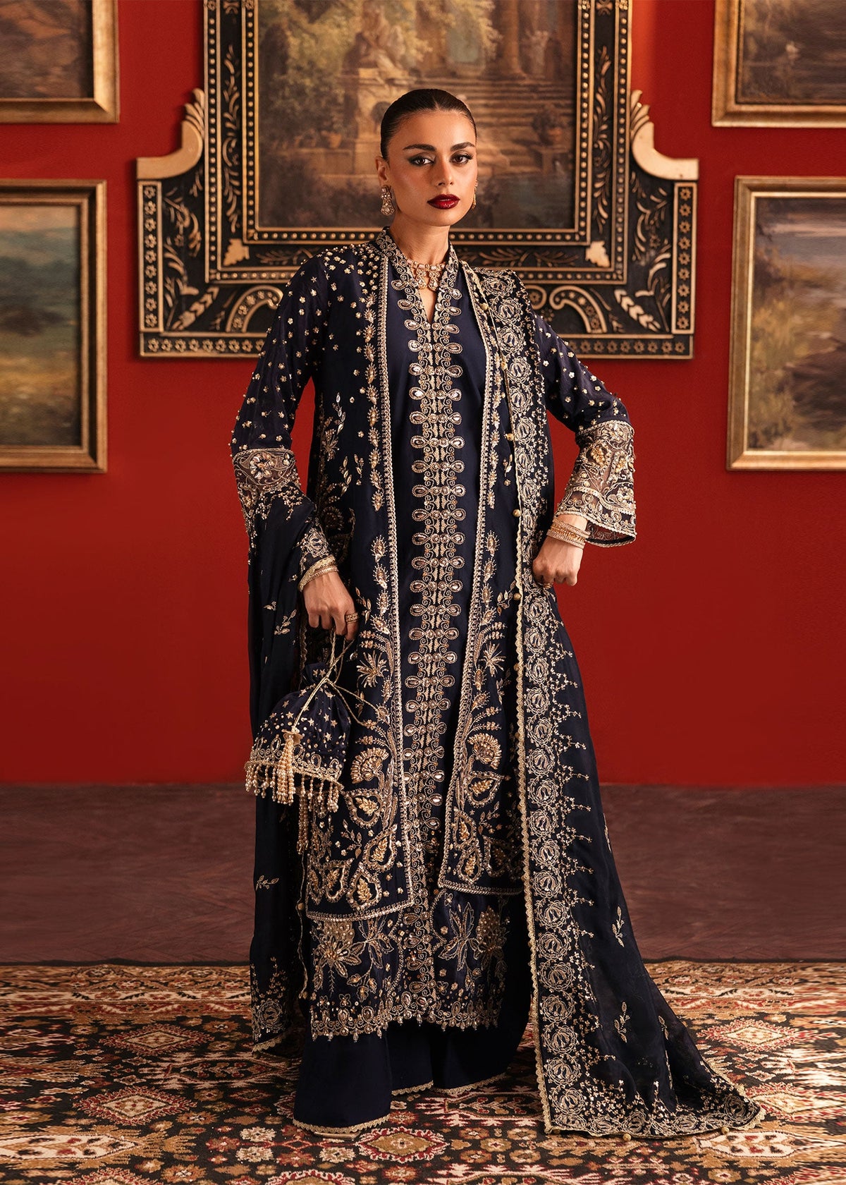 Sardinia Regal Navy tassel silk formal – view 7
