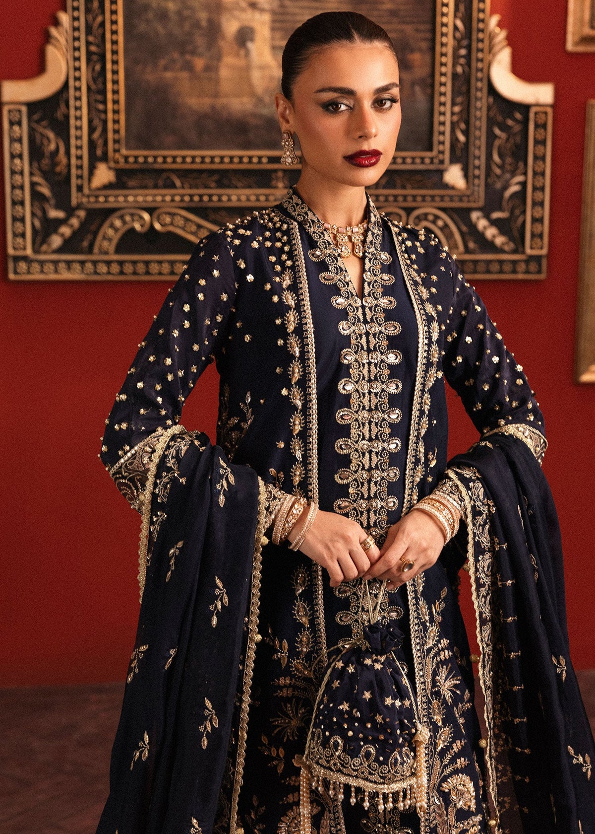 Sardinia Regal Navy tassel silk formal – view 3