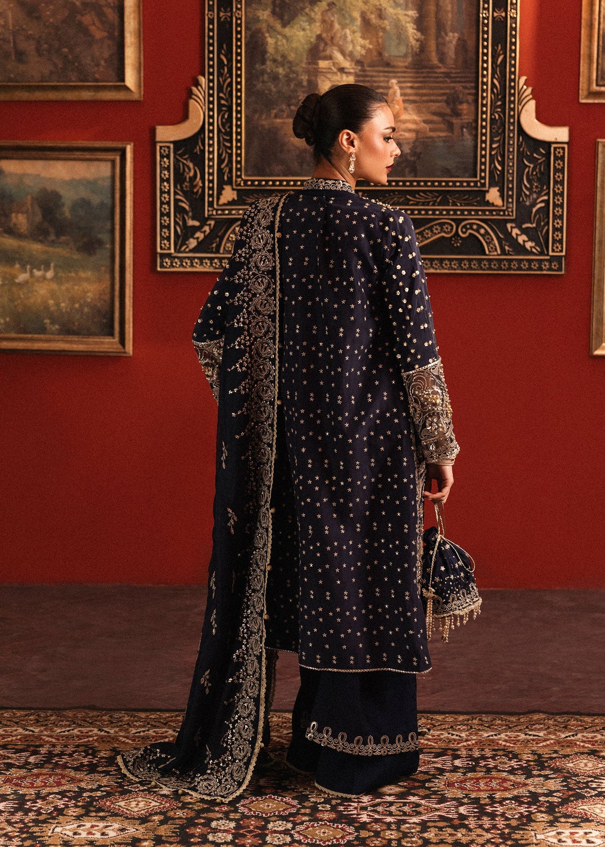 Sardinia Regal Navy tassel silk formal – view 2