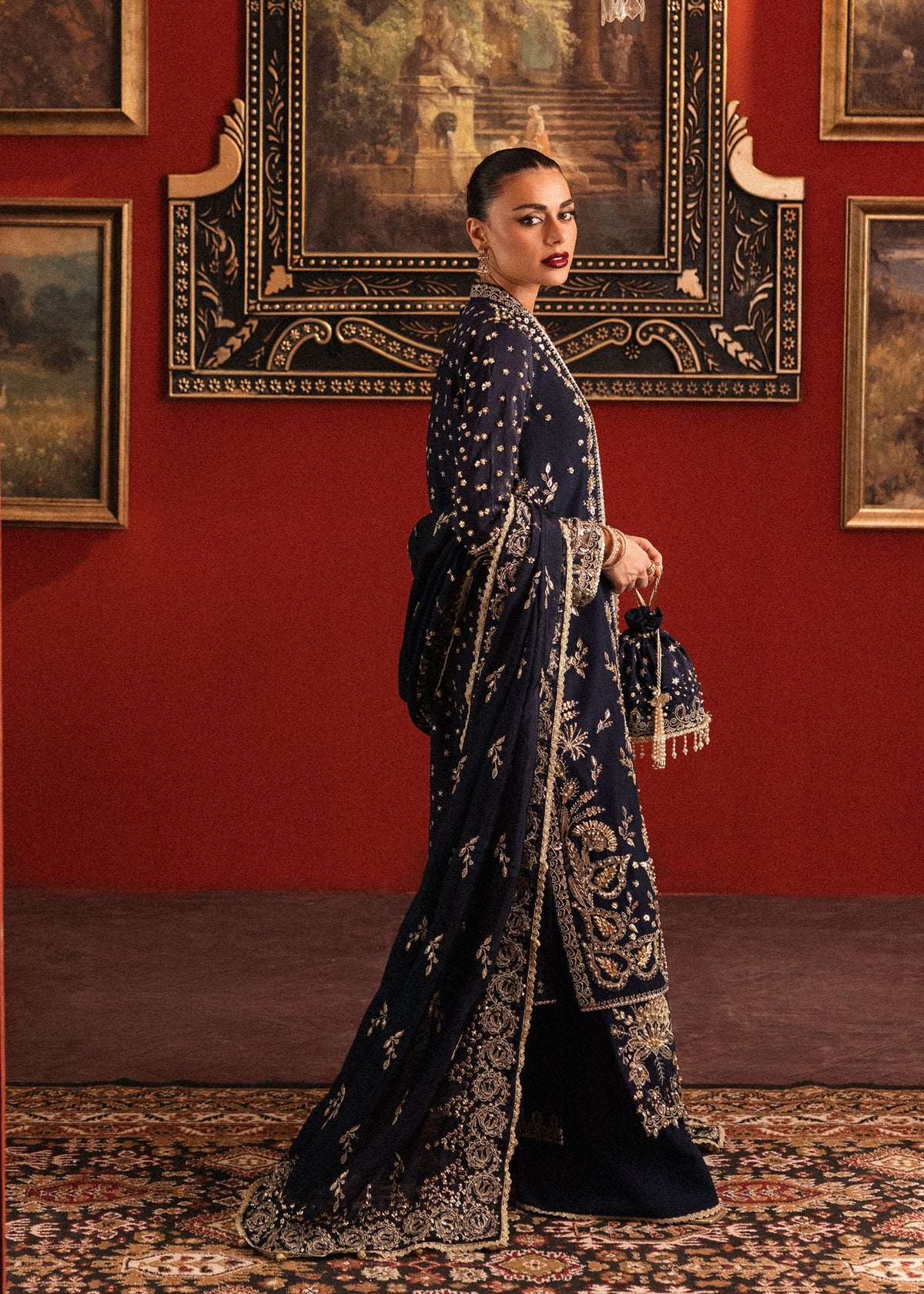 Sardinia Regal Navy tassel silk formal – view 4