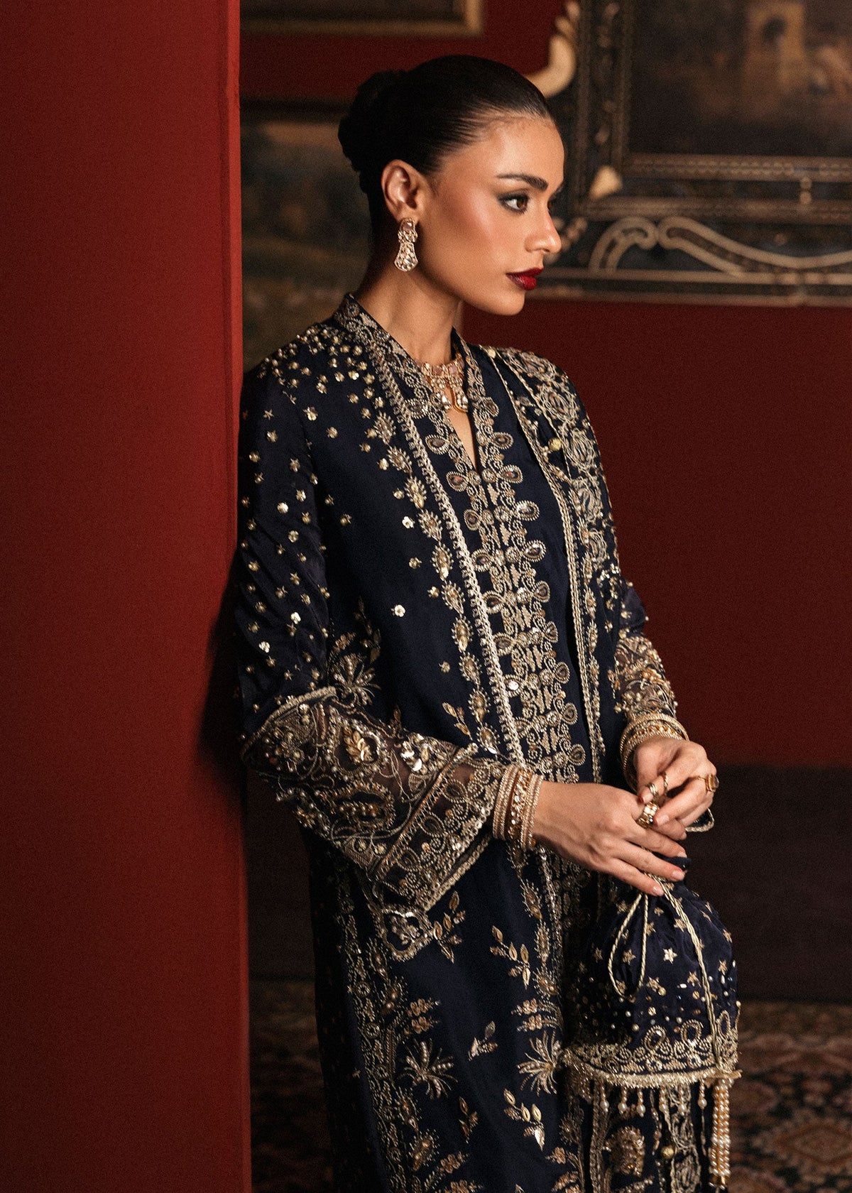 Sardinia Regal Navy tassel silk formal – view 5