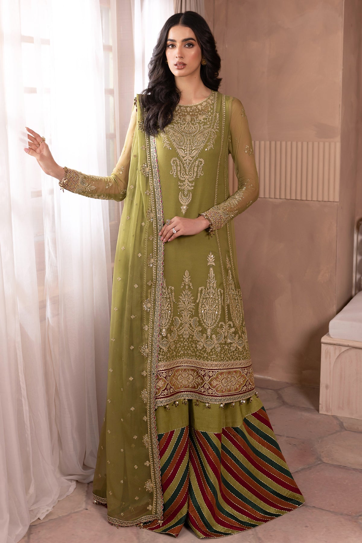 EMBROIDERED CHIFFON UC-3041