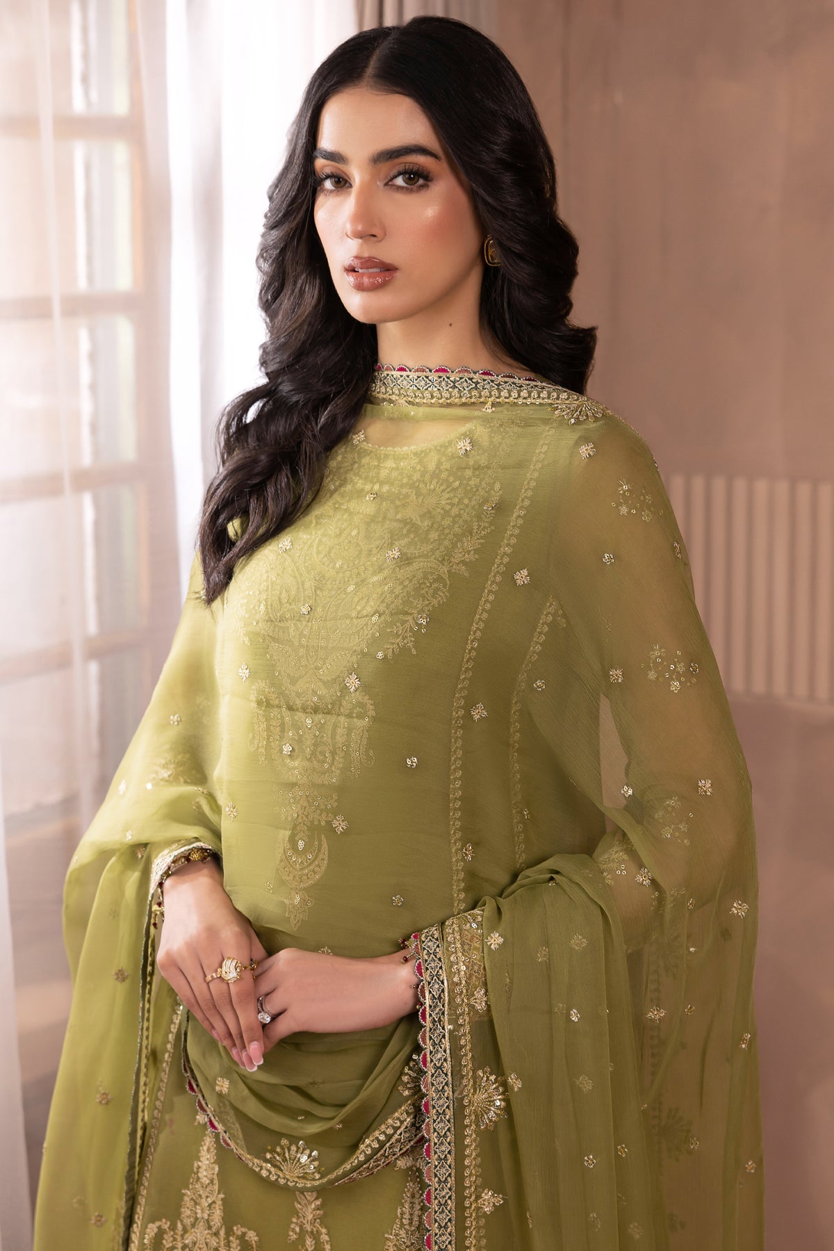 EMBROIDERED CHIFFON UC-3041