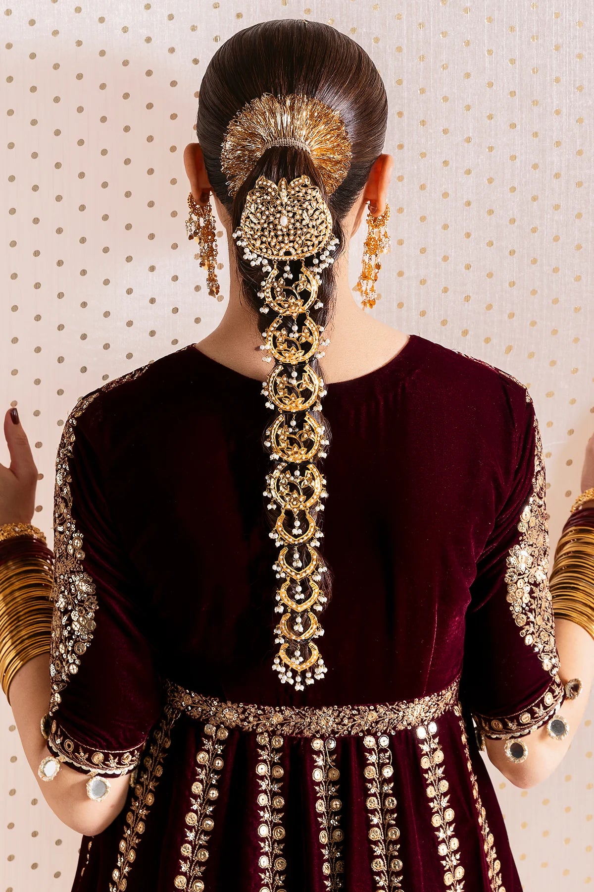 Luxurious velvet formal dress with intricate embroidery, organza dupatta, and silk crushed bottom. A timeless unstitched outfit for elegant evening wear.