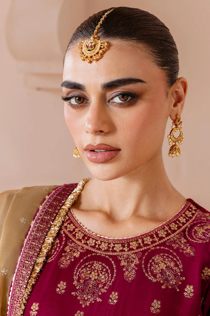 Refined velvet suit CVF D-11 with rich embroidery, organza dupatta & velvet bottom. A luxurious formal look with comfort & sophistication. Shop now!