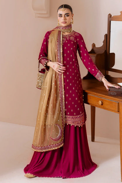 Refined velvet suit CVF D-11 with rich embroidery, organza dupatta & velvet bottom. A luxurious formal look with comfort & sophistication. Shop now!