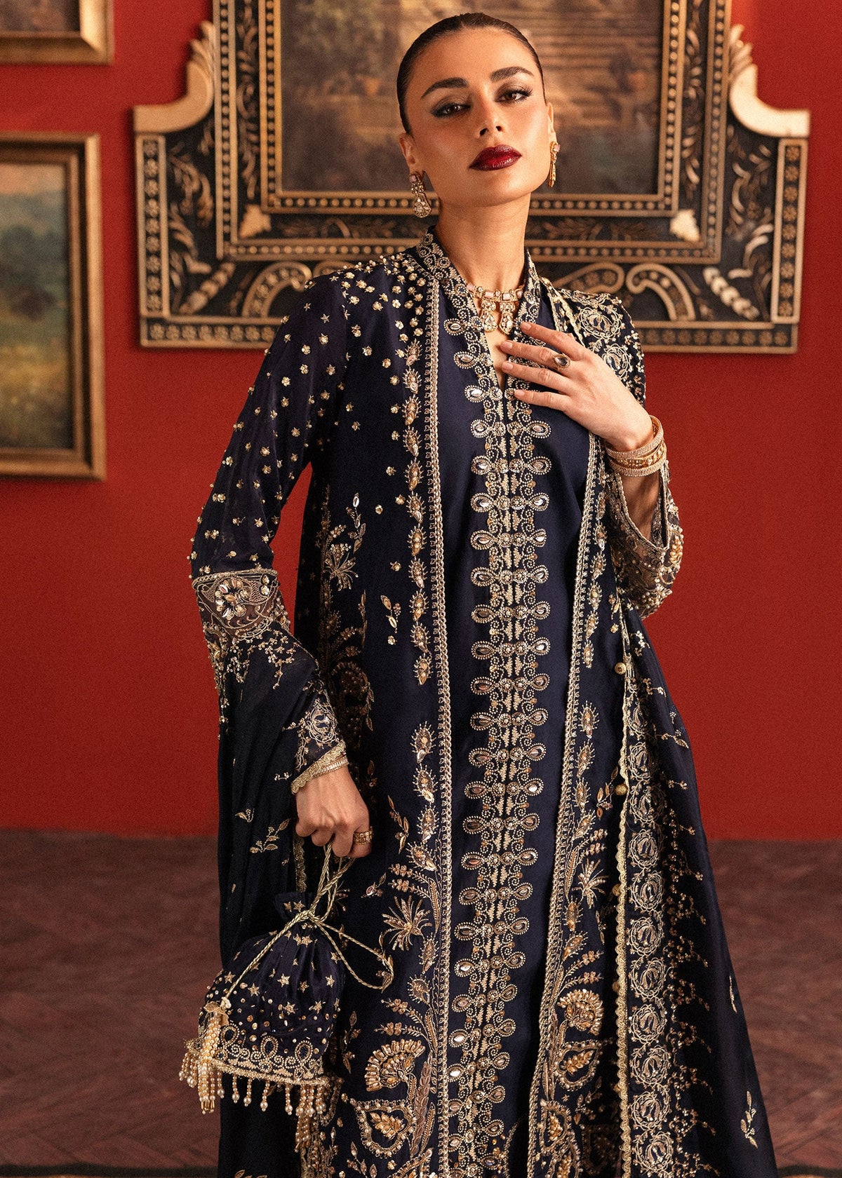 Sardinia Regal Navy tassel silk formal – view 6