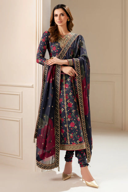 JAZMIN | LUXURY FORMALS | Embroidered Raw Silk UR-7048