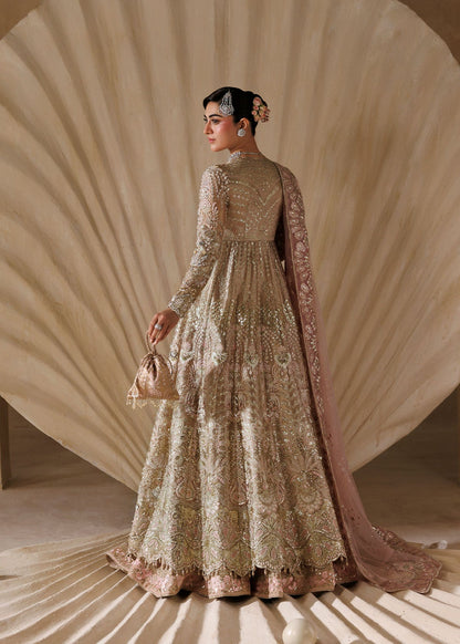 Sardinia Regalia with embroidered net dupatta and raw silk lehenga