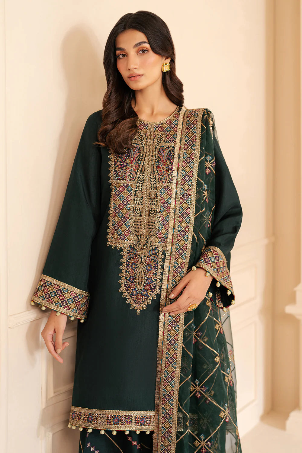 Shop JAZMIN Formals Embroidered Raw Silk UR-7049 at Raz Ruya! Huge discounts on luxury Pakistani designer wear. Fast delivery to UK, USA & Canada. End-of-Year & New Year Sale!