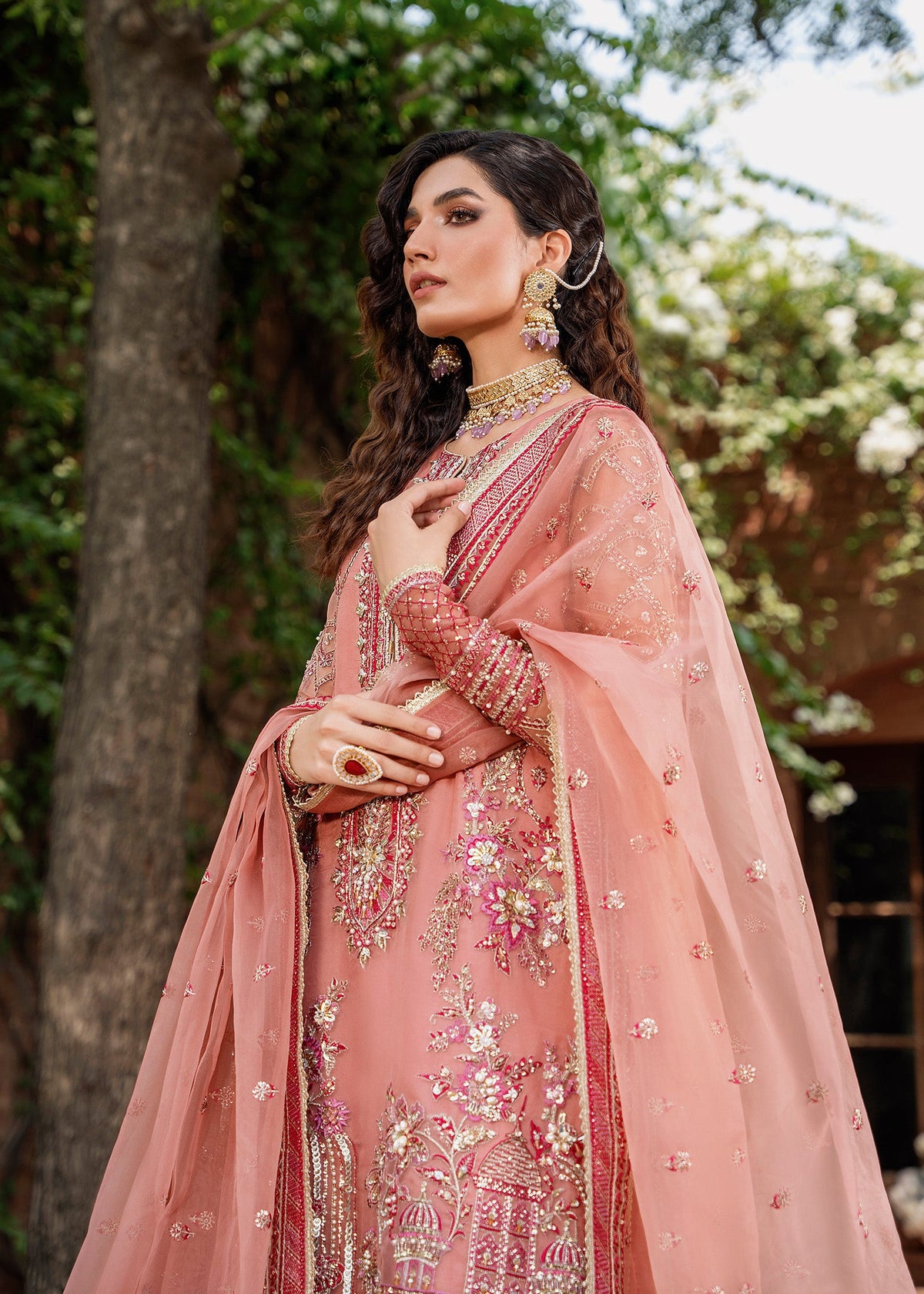 Akbar Aslam Mehrbano Pakistani organza formal with dupatta