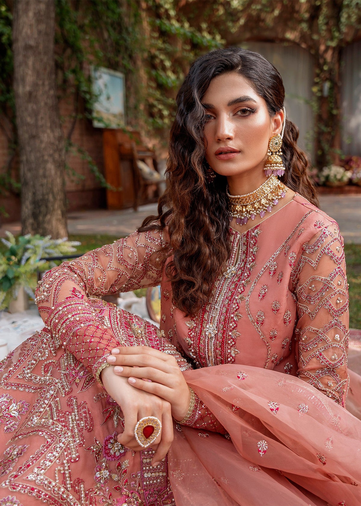 Akbar Aslam Mehrbano back view of organza shirt