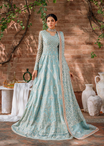 Akbar Aslam Jabeen hand-embellished net blouse with panelled skirt