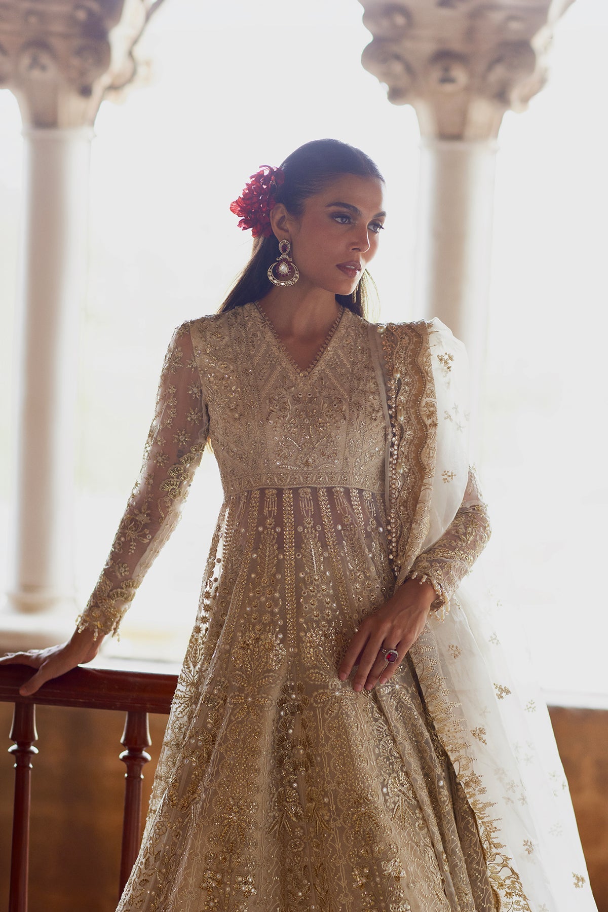 Afrozeh Hikayat tonal embroidery and embellishment detail
