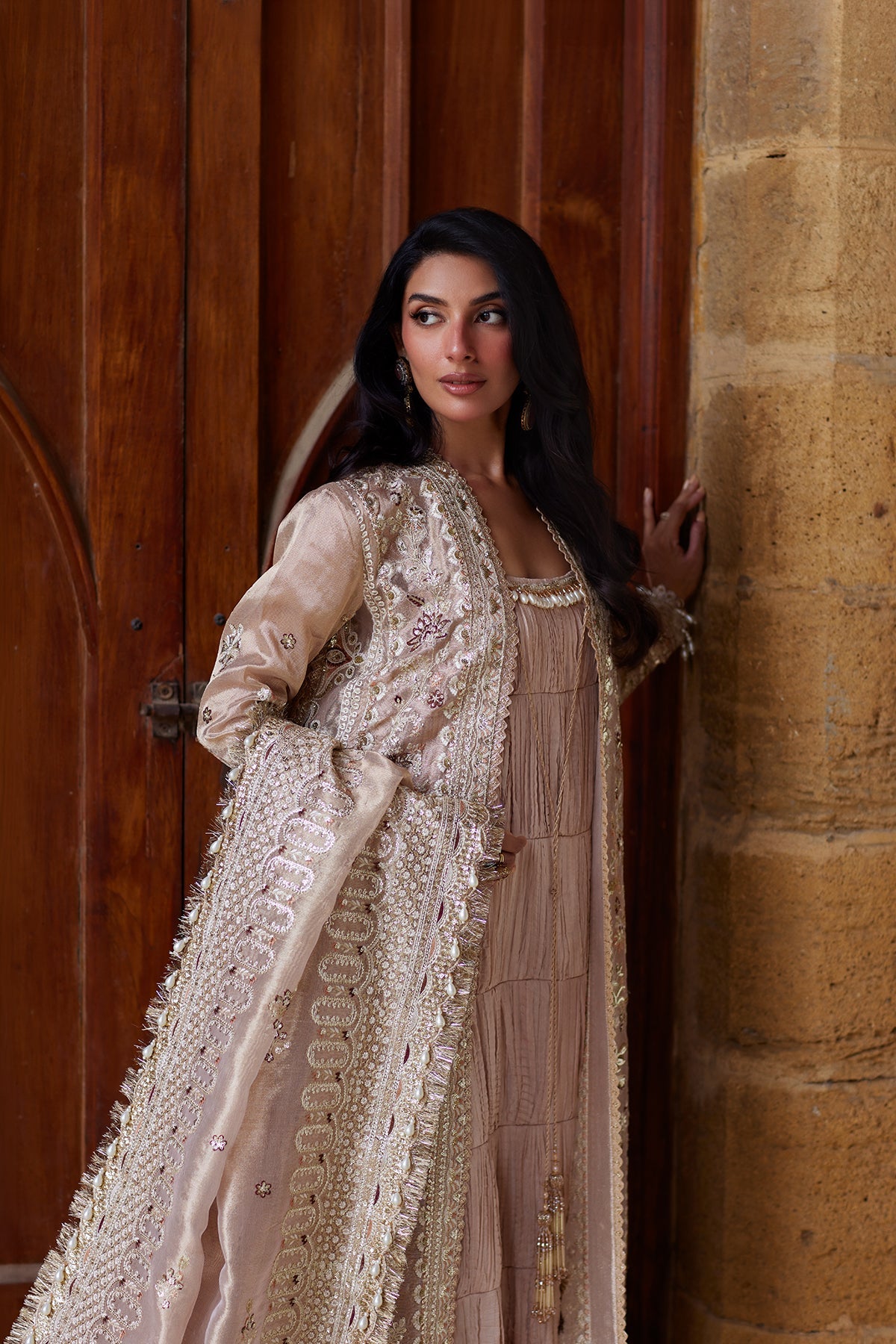 Afrozeh Rang-e-Dastaan embroidered panel detail