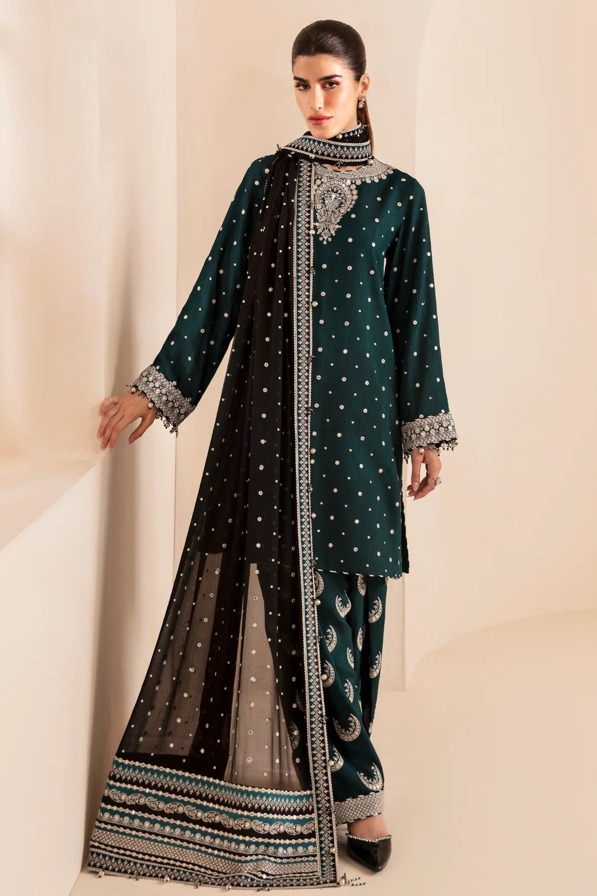 PREMIUM EMBROIDERED RAW SILK UR-7035