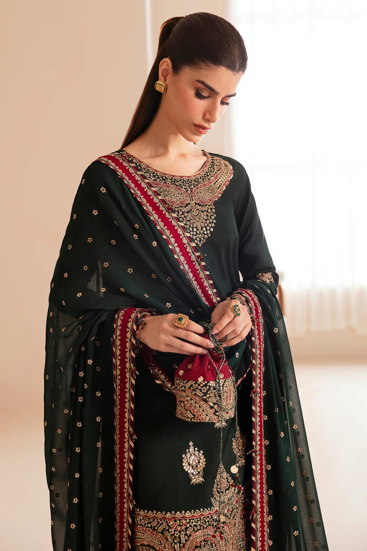 PREMIUM EMBROIDERED RAW SILK UR-7036