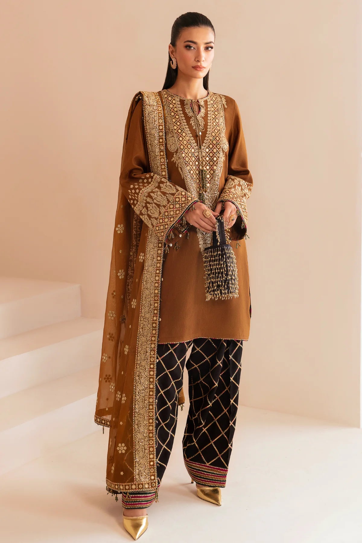 PREMIUM EMBROIDERED RAW SILK UR-7037