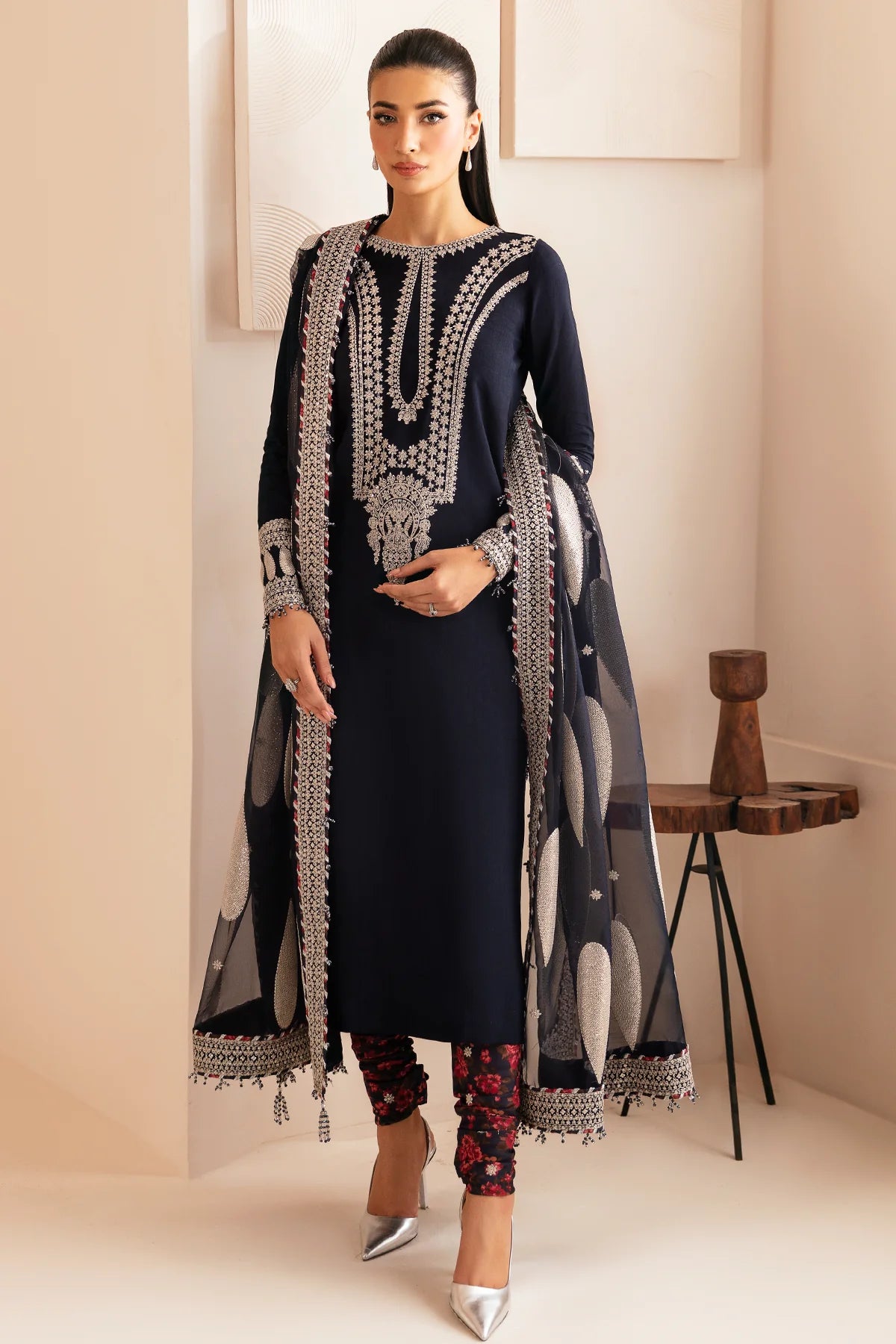 PREMIUM EMBROIDERED RAW SILK UR-7033