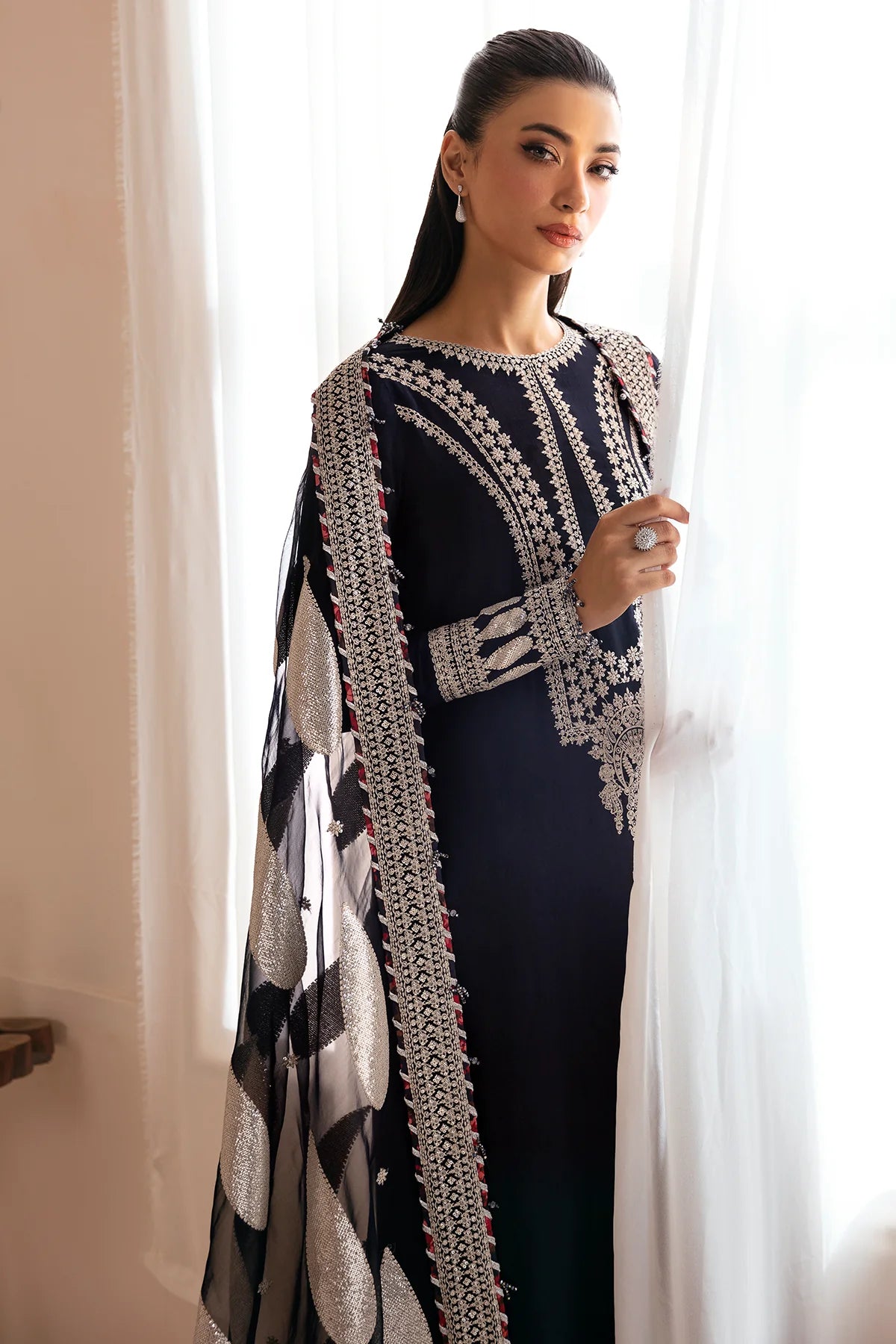 PREMIUM EMBROIDERED RAW SILK UR-7033