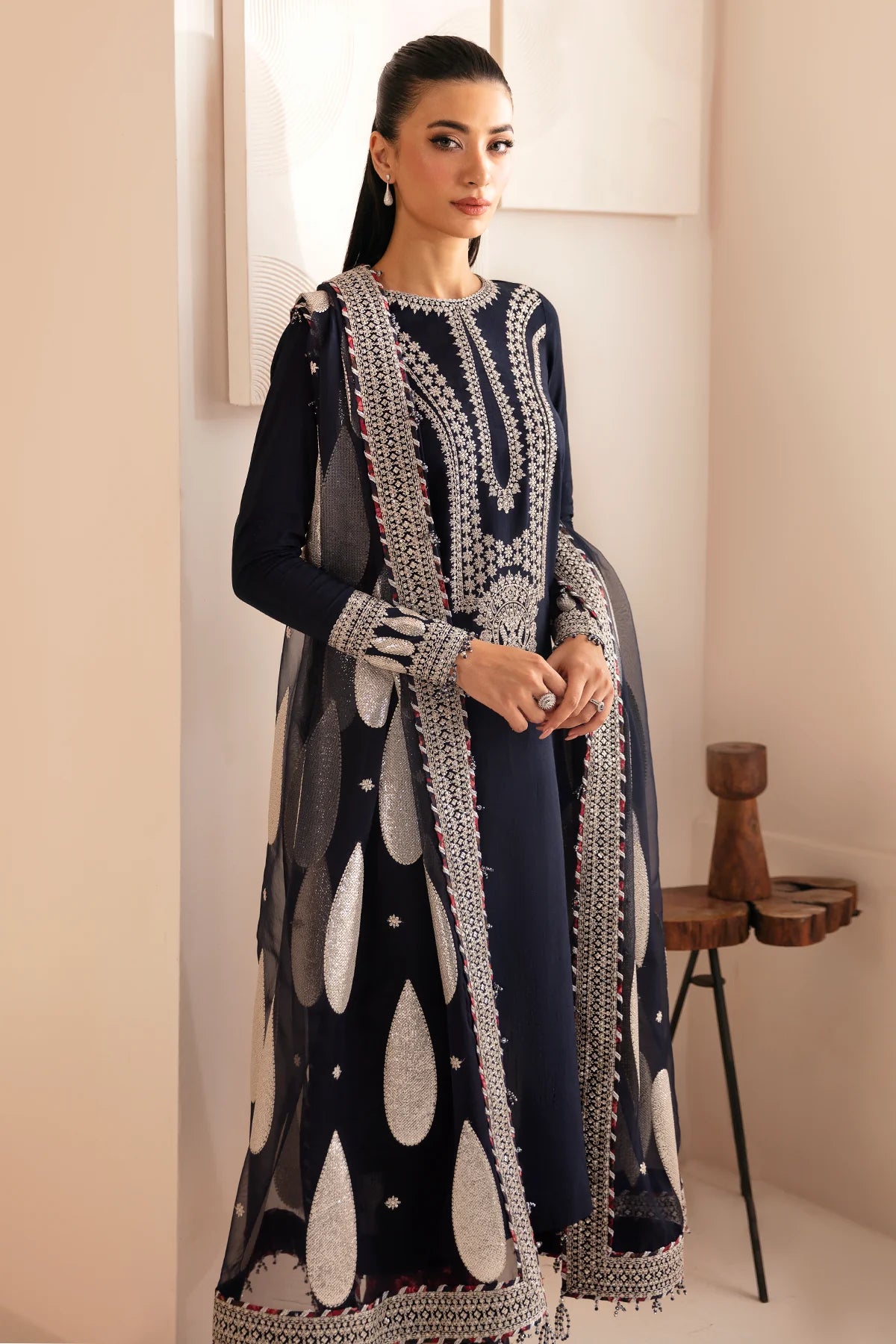 PREMIUM EMBROIDERED RAW SILK UR-7033