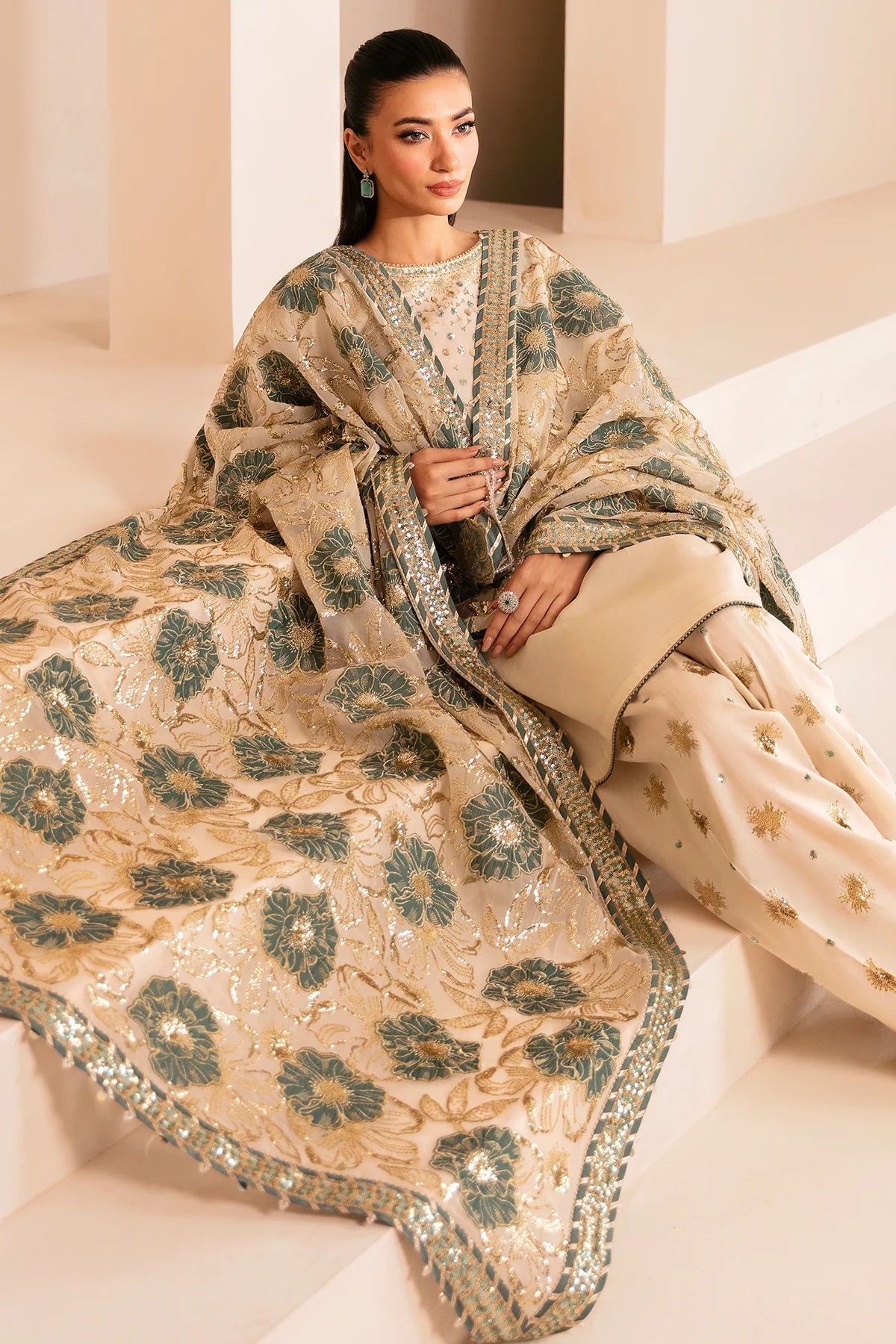 PREMIUM EMBROIDERED RAW SILK UR-7039