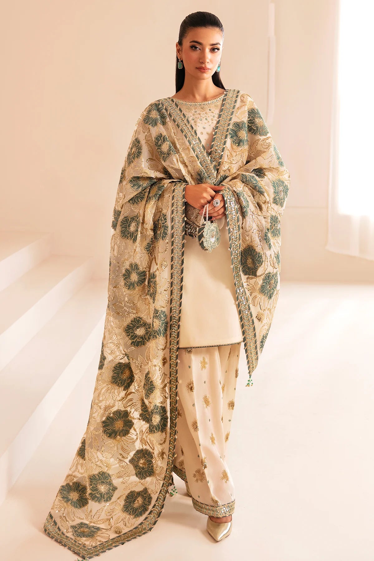 PREMIUM EMBROIDERED RAW SILK UR-7039