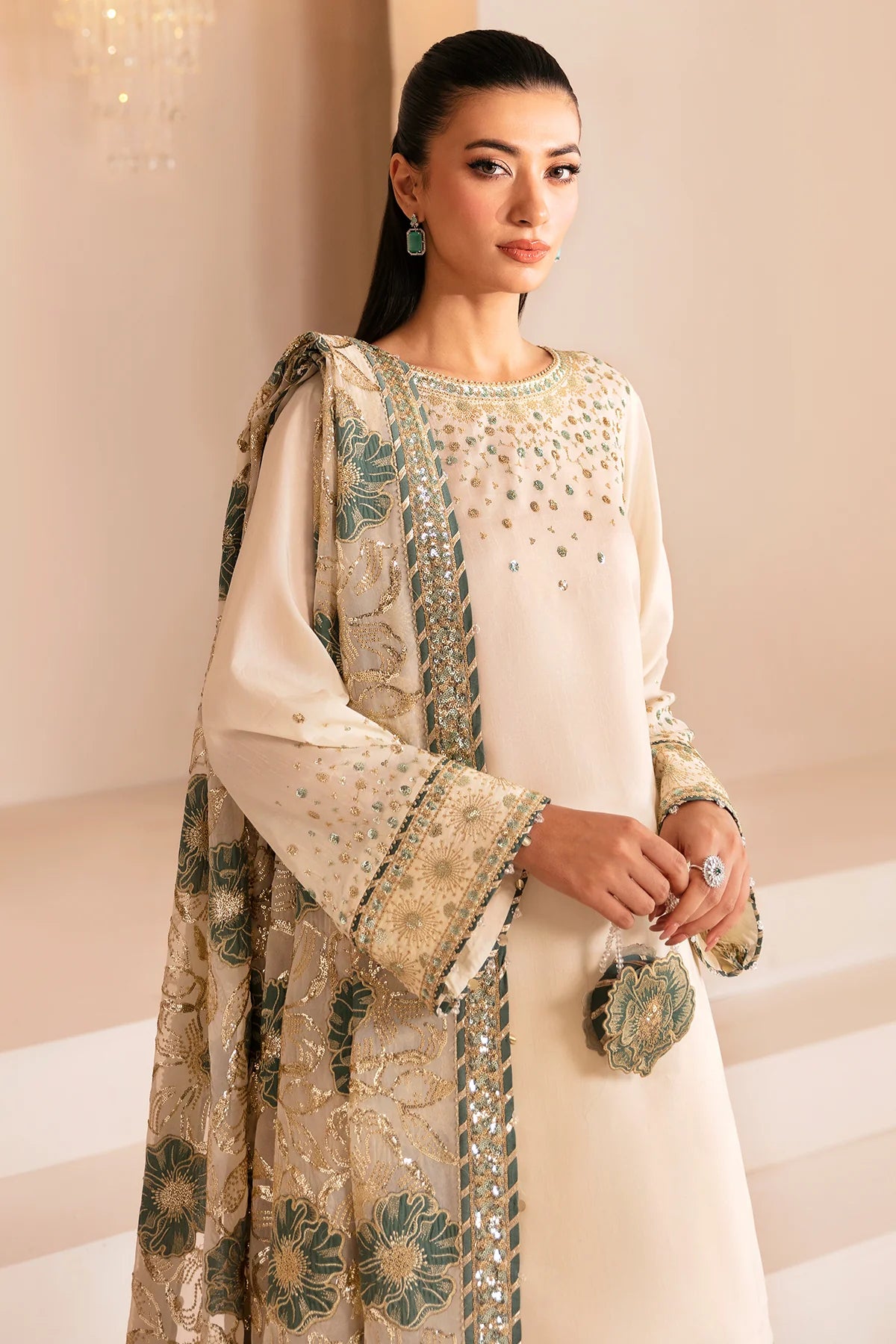 PREMIUM EMBROIDERED RAW SILK UR-7039