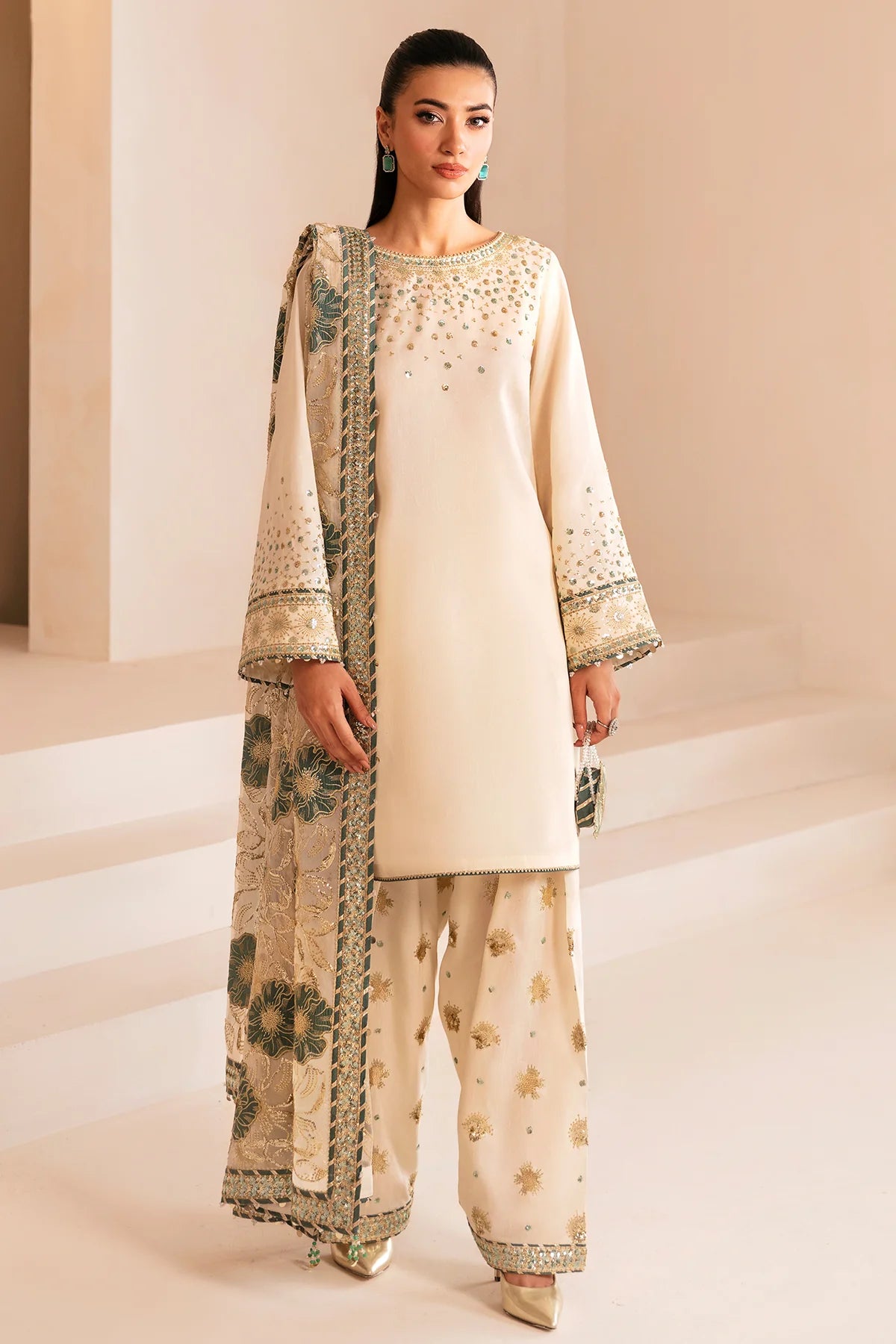 PREMIUM EMBROIDERED RAW SILK UR-7039