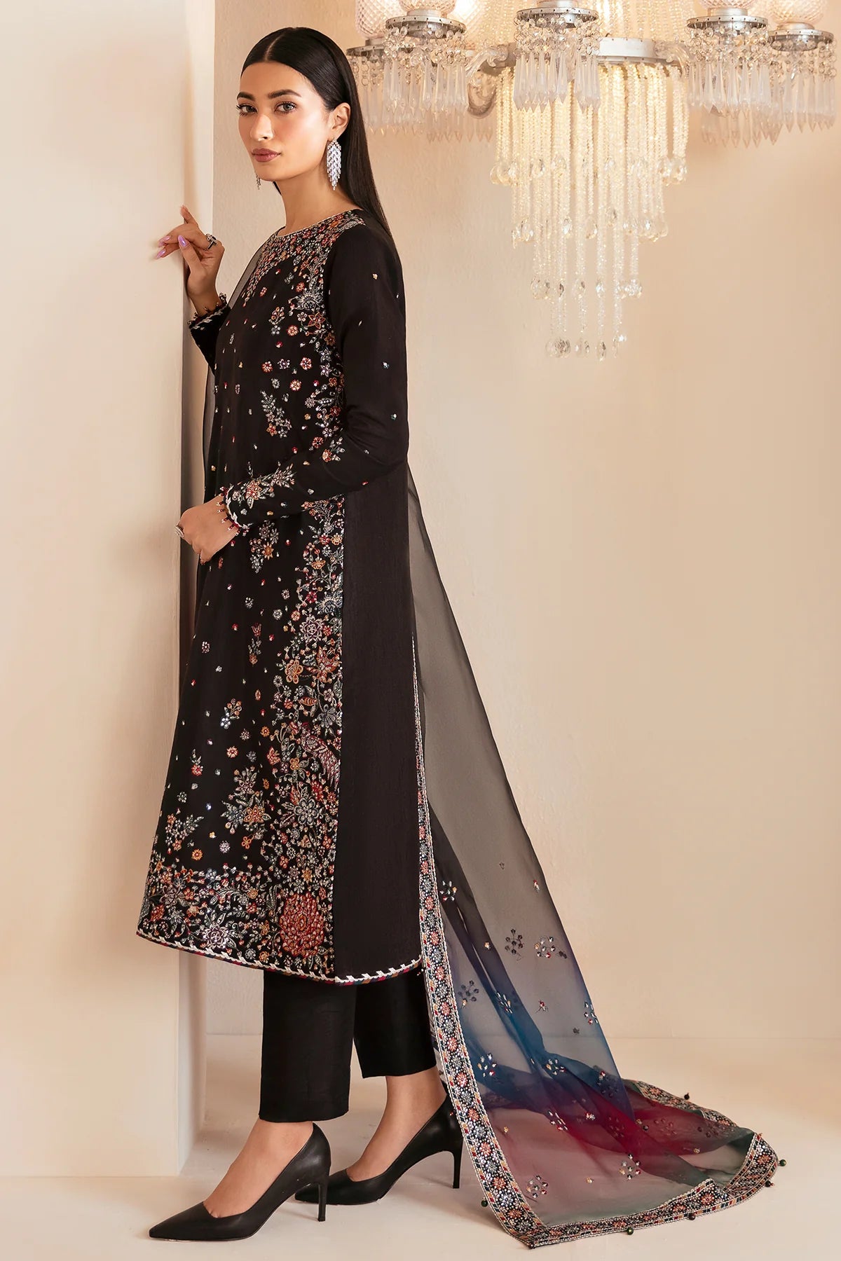 PREMIUM EMBROIDERED RAW SILK UR-7045