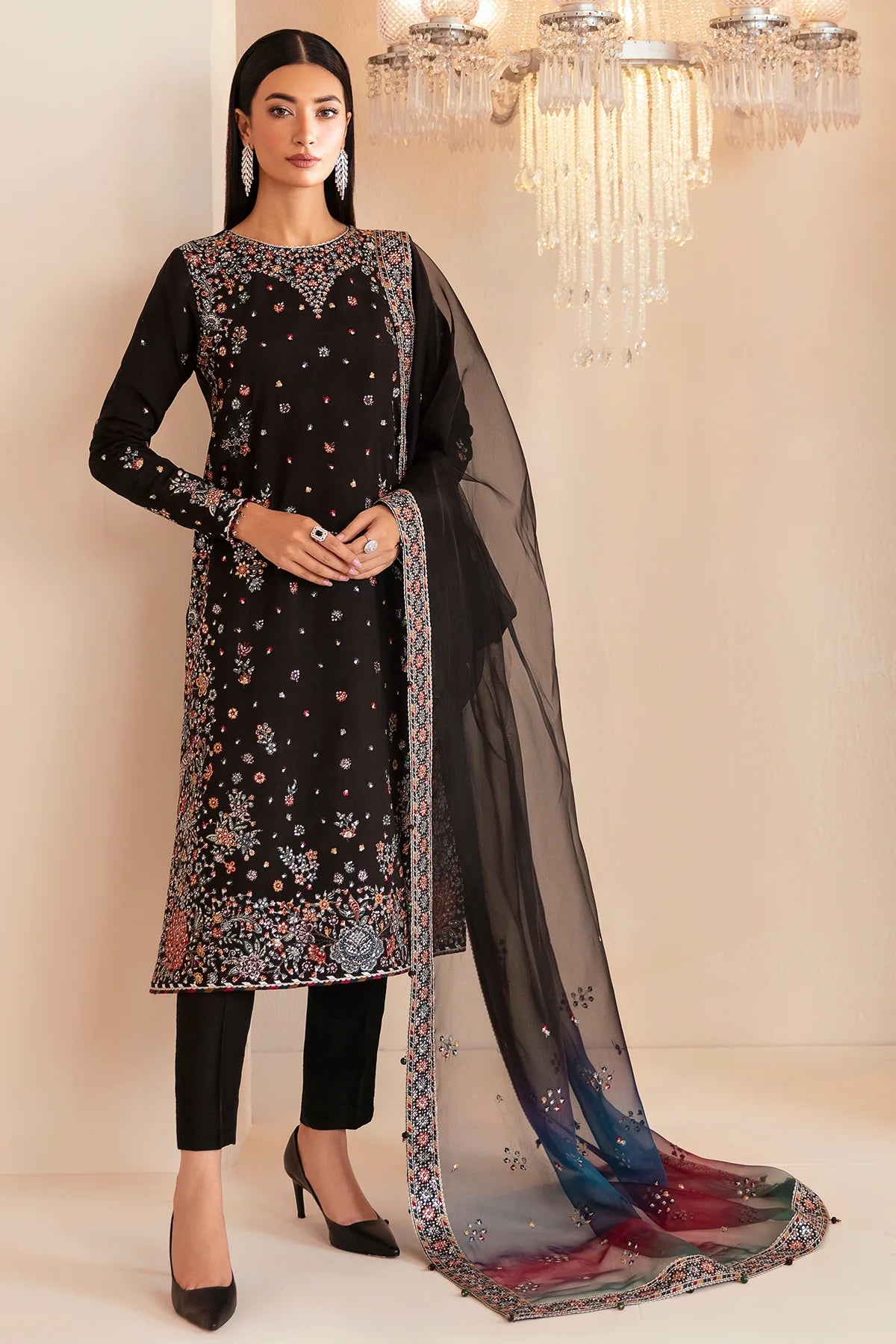 PREMIUM EMBROIDERED RAW SILK UR-7045