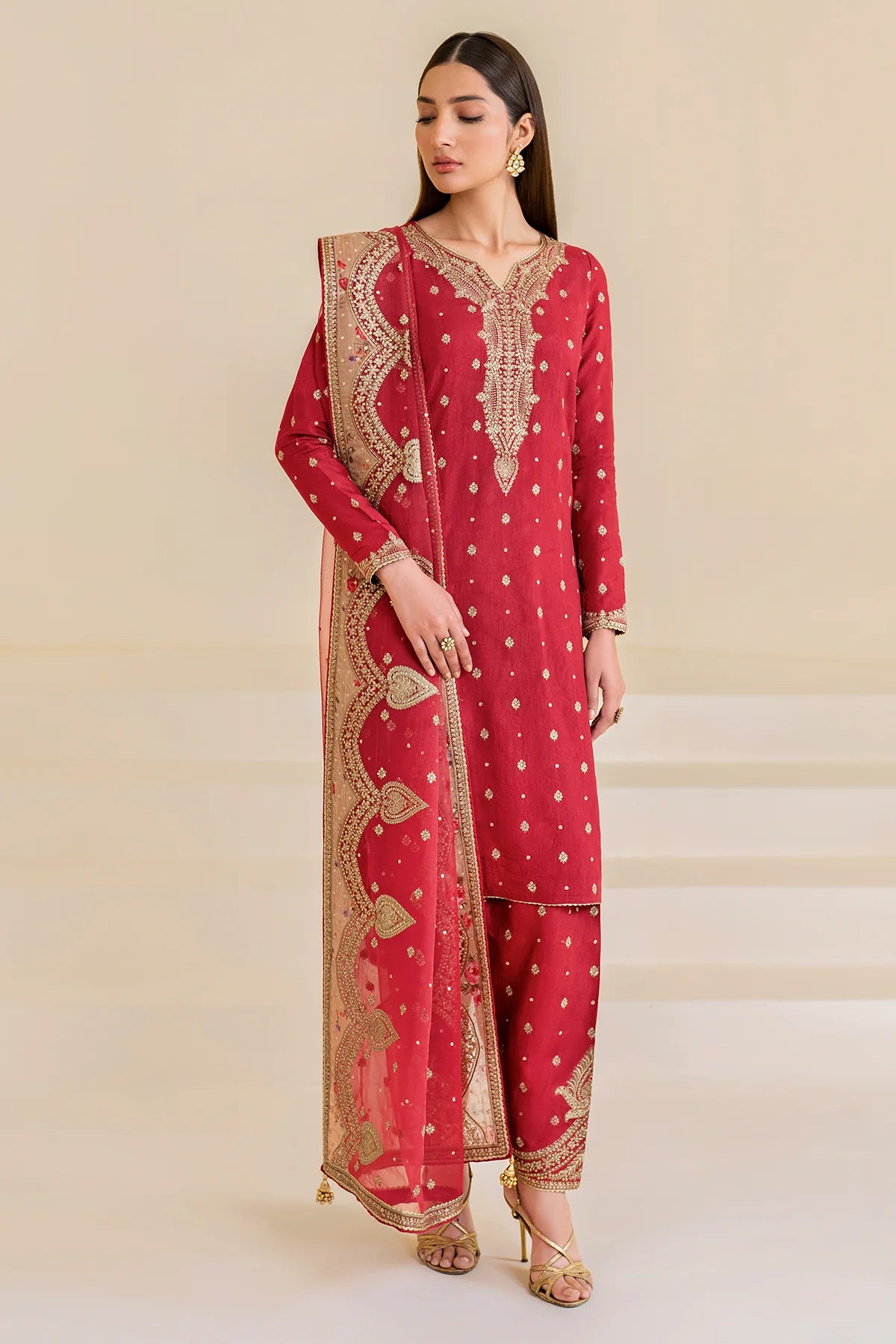 EMBROIDERED RAW SILK UR-7047