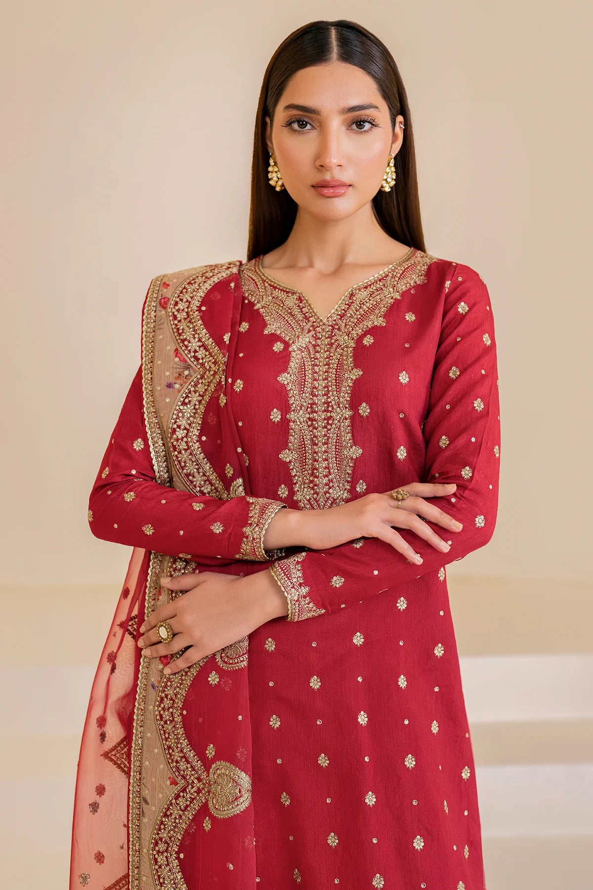 EMBROIDERED RAW SILK UR-7047