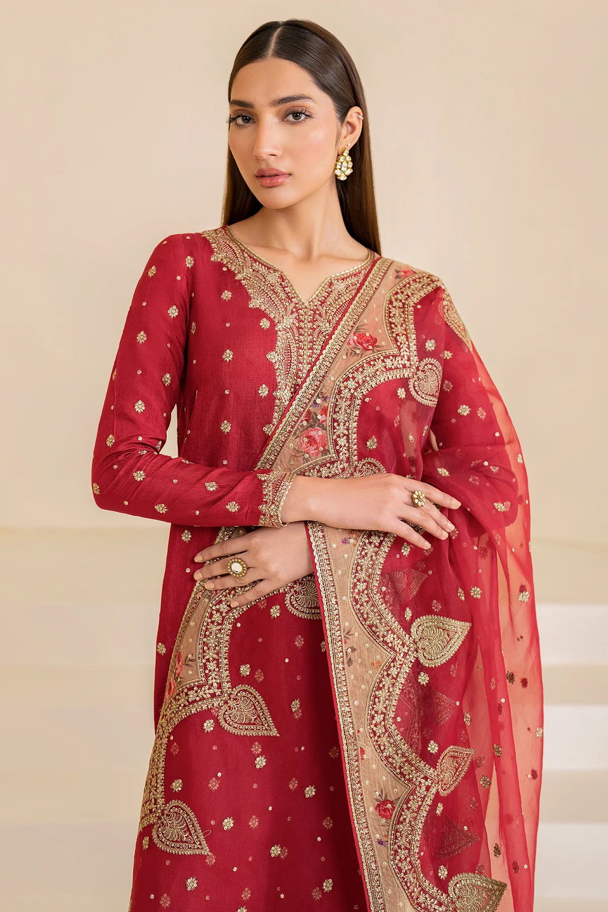 EMBROIDERED RAW SILK UR-7047