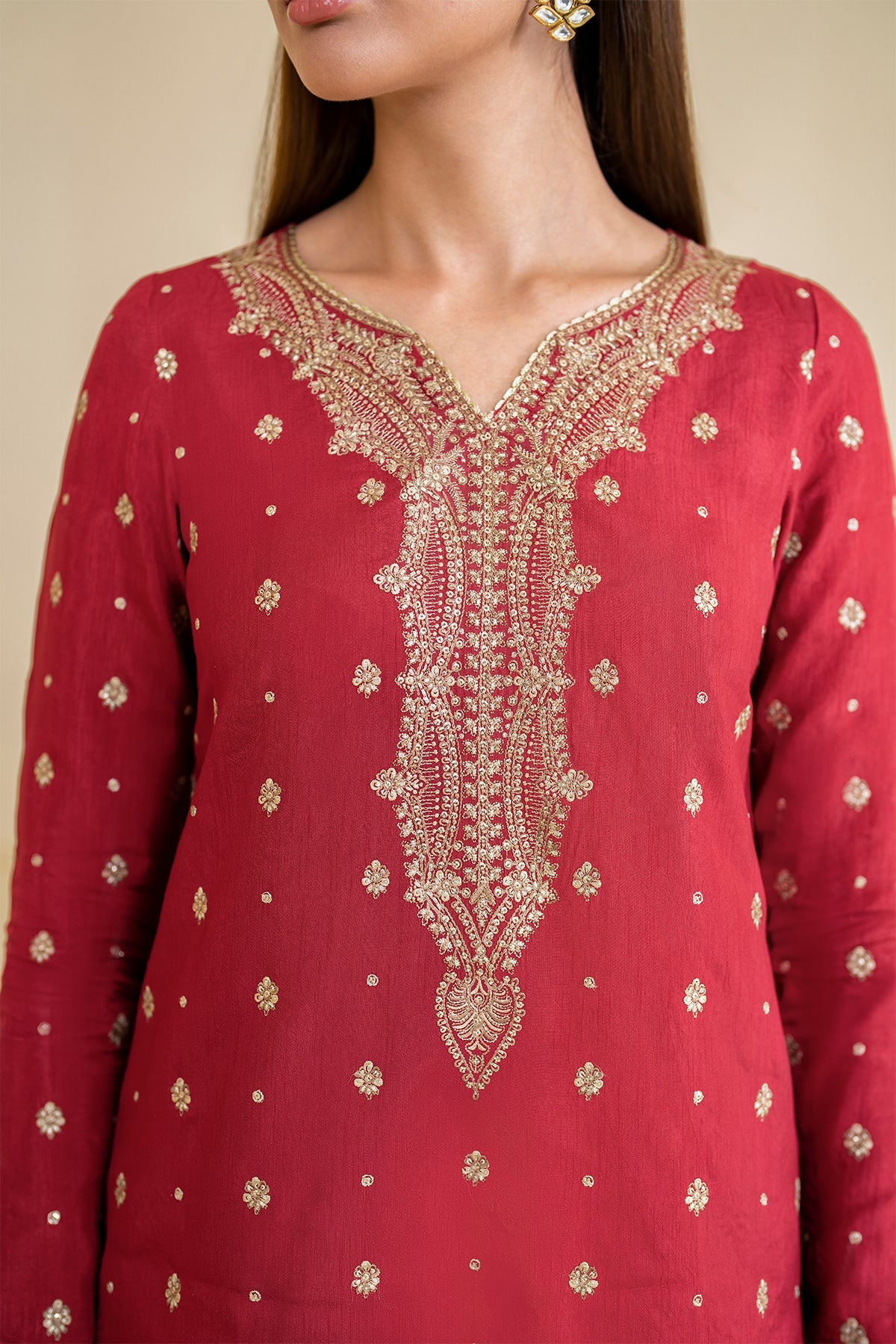 EMBROIDERED RAW SILK UR-7047