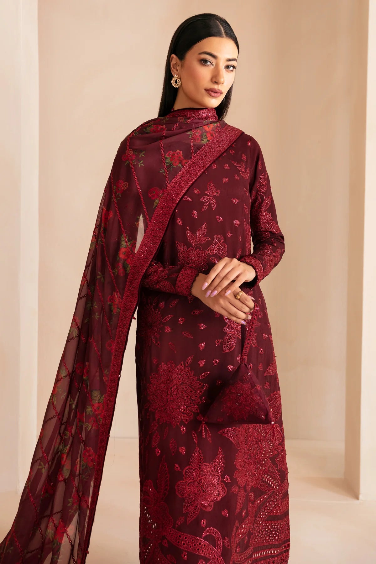 PREMIUM EMBROIDERED RAW SILK UR-7031