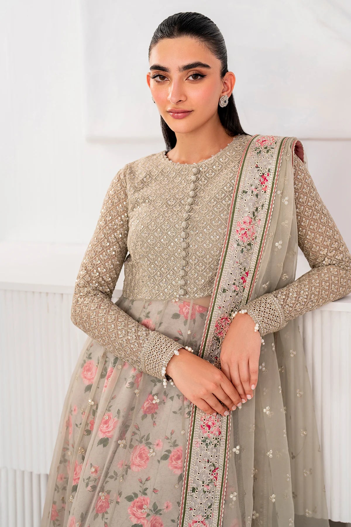 EMBROIDERED CHIFFON UC-3059