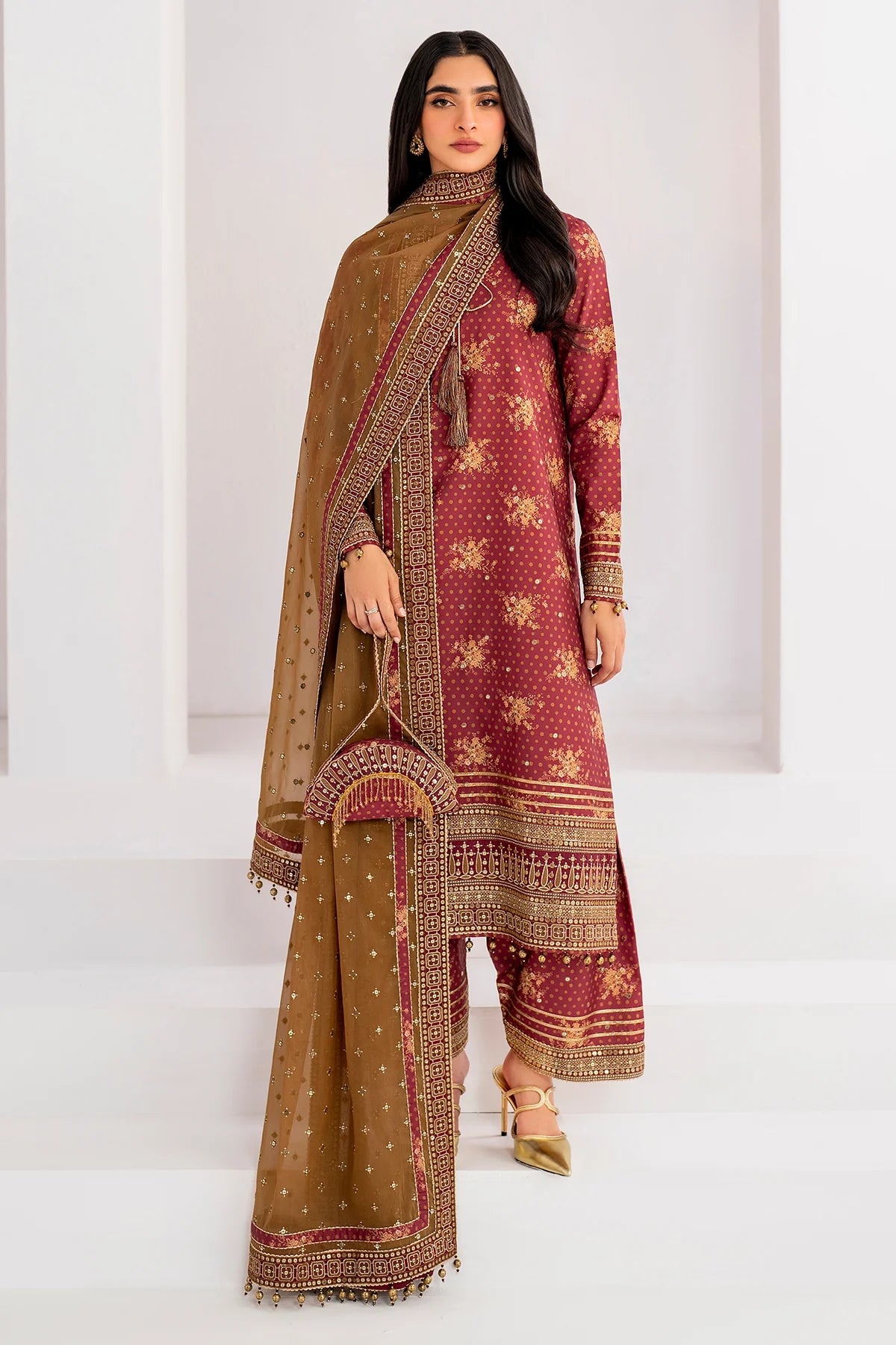 EMBROIDERED RAW SILK UR-7029