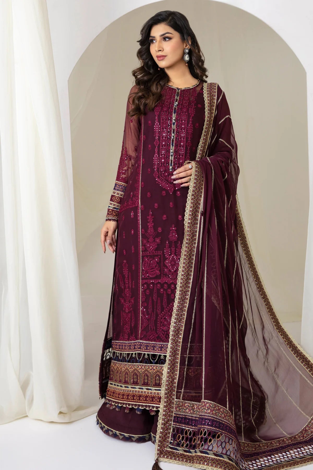 EMBROIDERED CHIFFON UC-3051