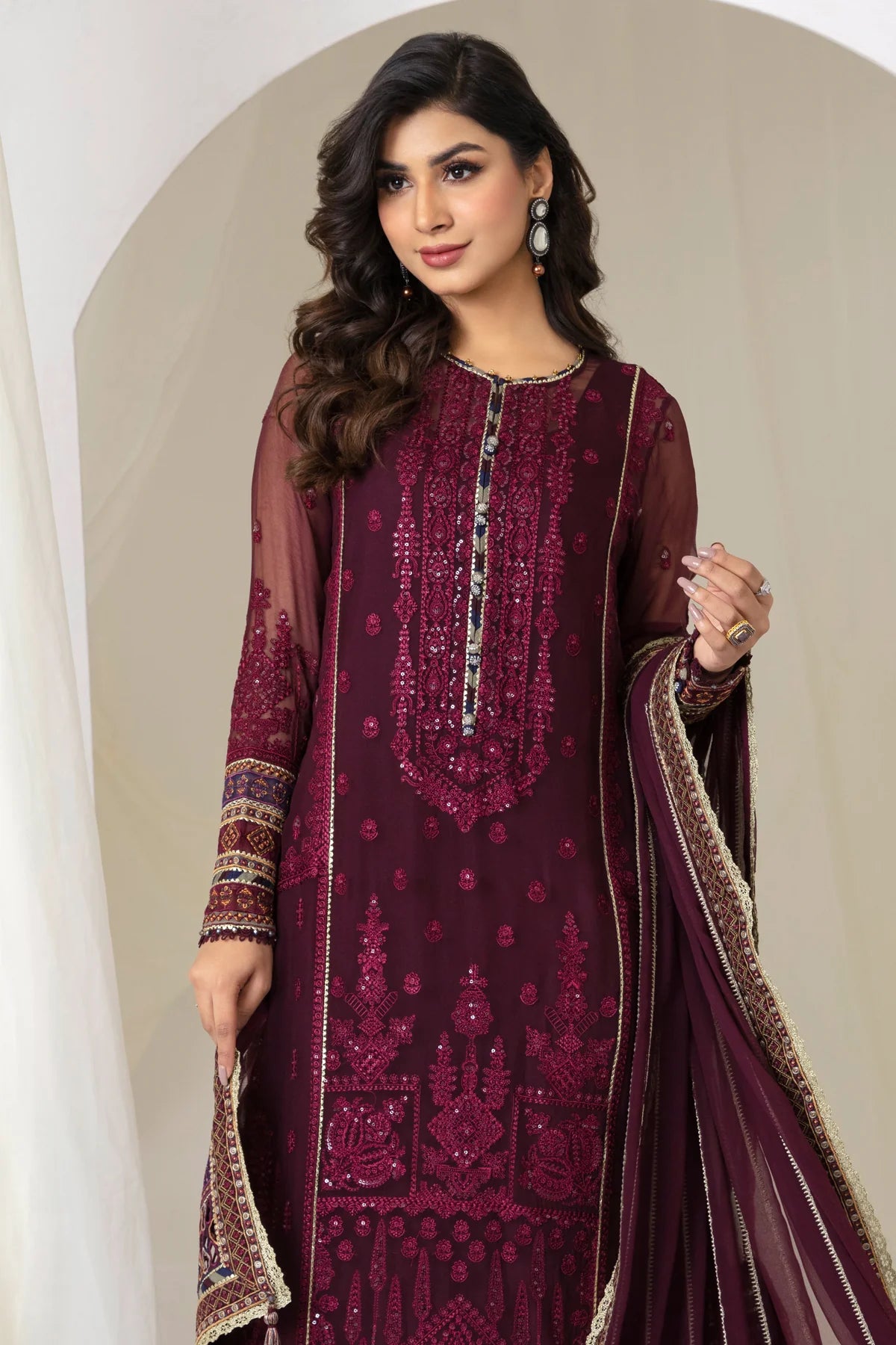 EMBROIDERED CHIFFON UC-3051