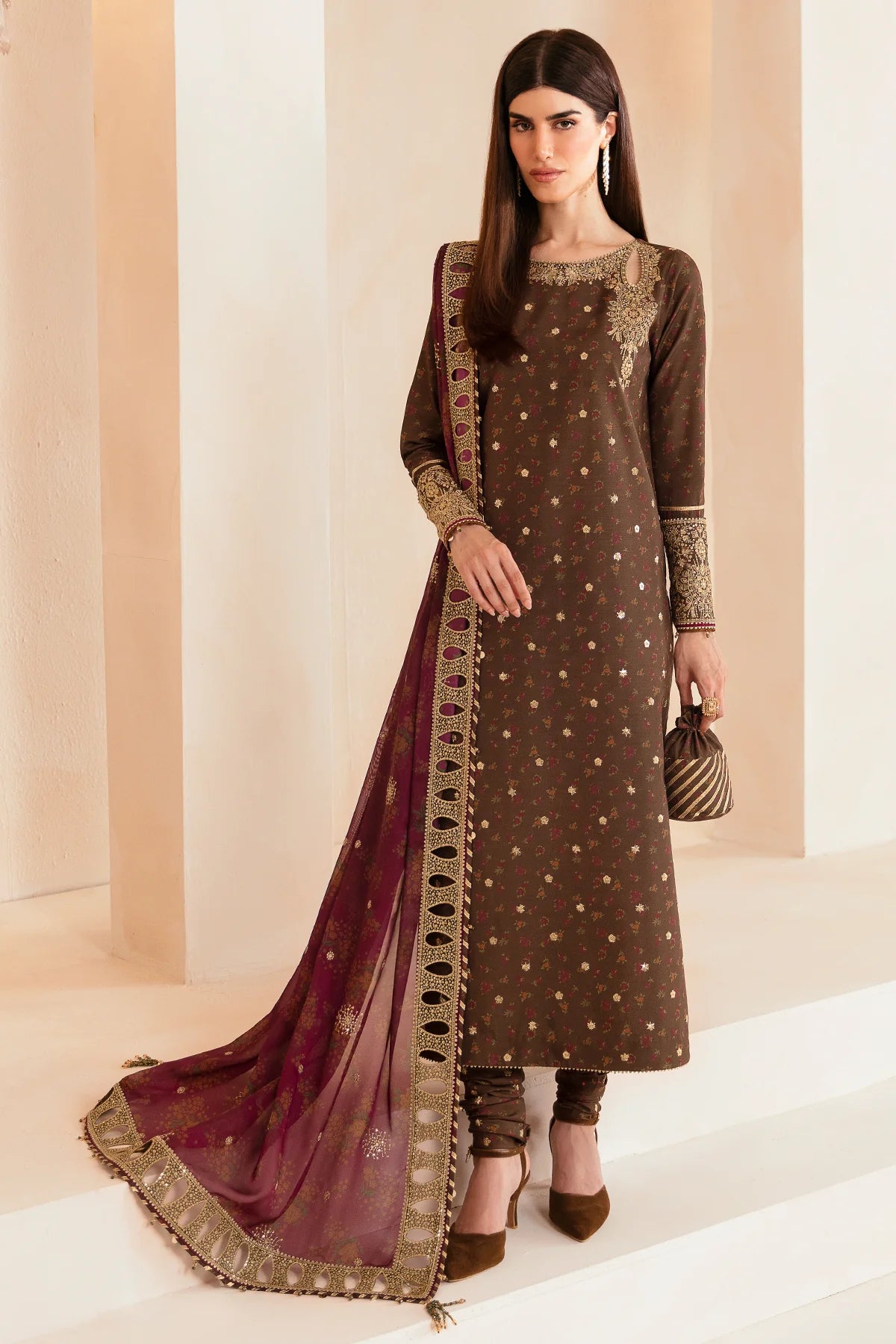 PREMIUM EMBROIDERED RAW SILK UR-7043