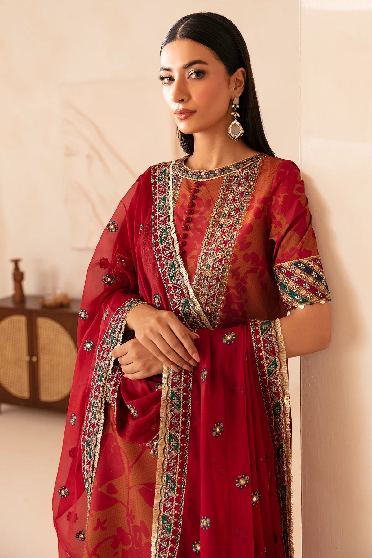 PREMIUM EMBROIDERED RAW SILK UR-7044